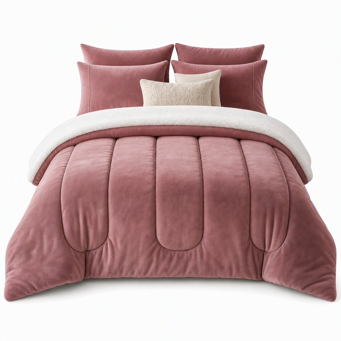 ❄️ NUR FÜR KURZE ZEIT 50% RABATT! 🧸 Milk Velvet Sherpa Winterbettdecke – Zweiseitig Plüsch, Wärmeisolierend, Füllung Verrutscht Nicht ✨