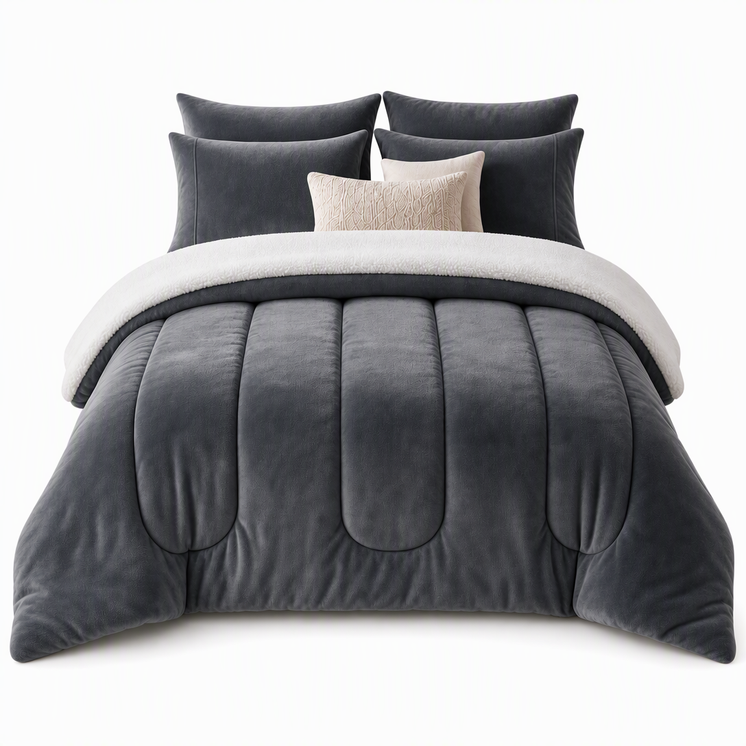 ❄️ NUR FÜR KURZE ZEIT 50% RABATT! 🧸 Milk Velvet Sherpa Winterbettdecke – Zweiseitig Plüsch, Wärmeisolierend, Füllung Verrutscht Nicht ✨