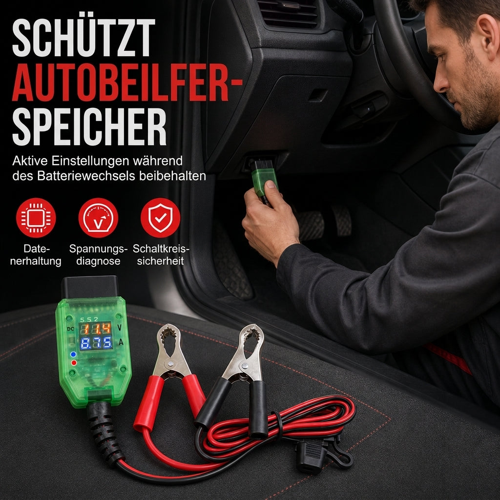 🔋 OBD II 12V-Speichererhaltungsgerät für Kfz | Spannungsanzeige
