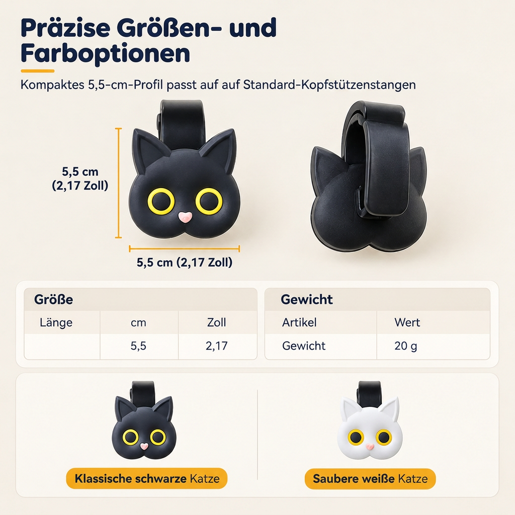 📢📢 50% RABATT!! ⏰ Universeller Cartoon-Katzen-Autositzhaken und Organizer zur Aufbewahrung im Fahrzeug