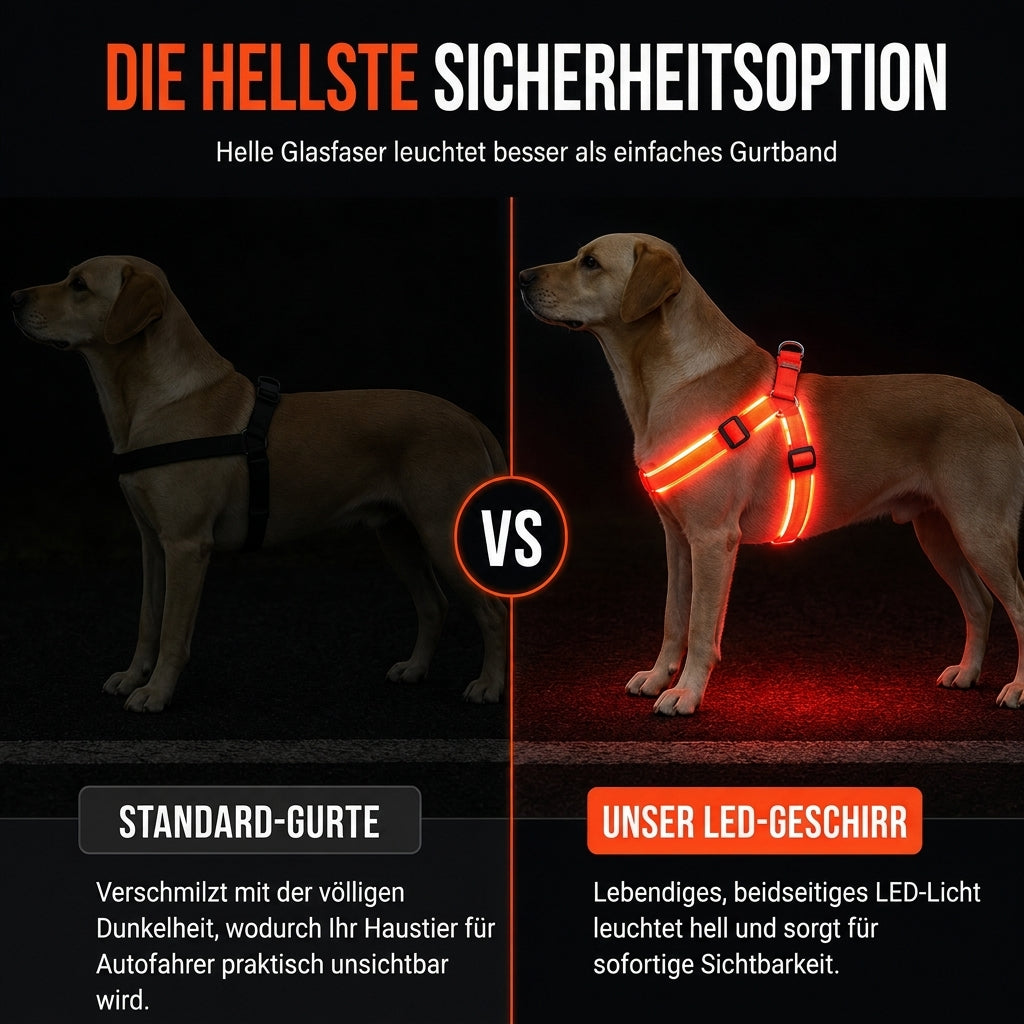 🐕 50 % Rabatt!! 💡LED-Hundeharness mit Leuchtfunktion für Spaziergänge bei Nacht