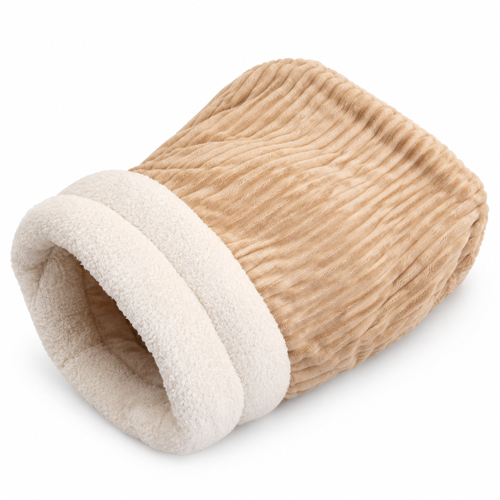 🔥😺Verdicktes warmes Katzen-Schlafsack Bett｜gemütliches Plüsch-Höhlenbett + Matte, super kuschelig für Herbst & Winter❄️🧸