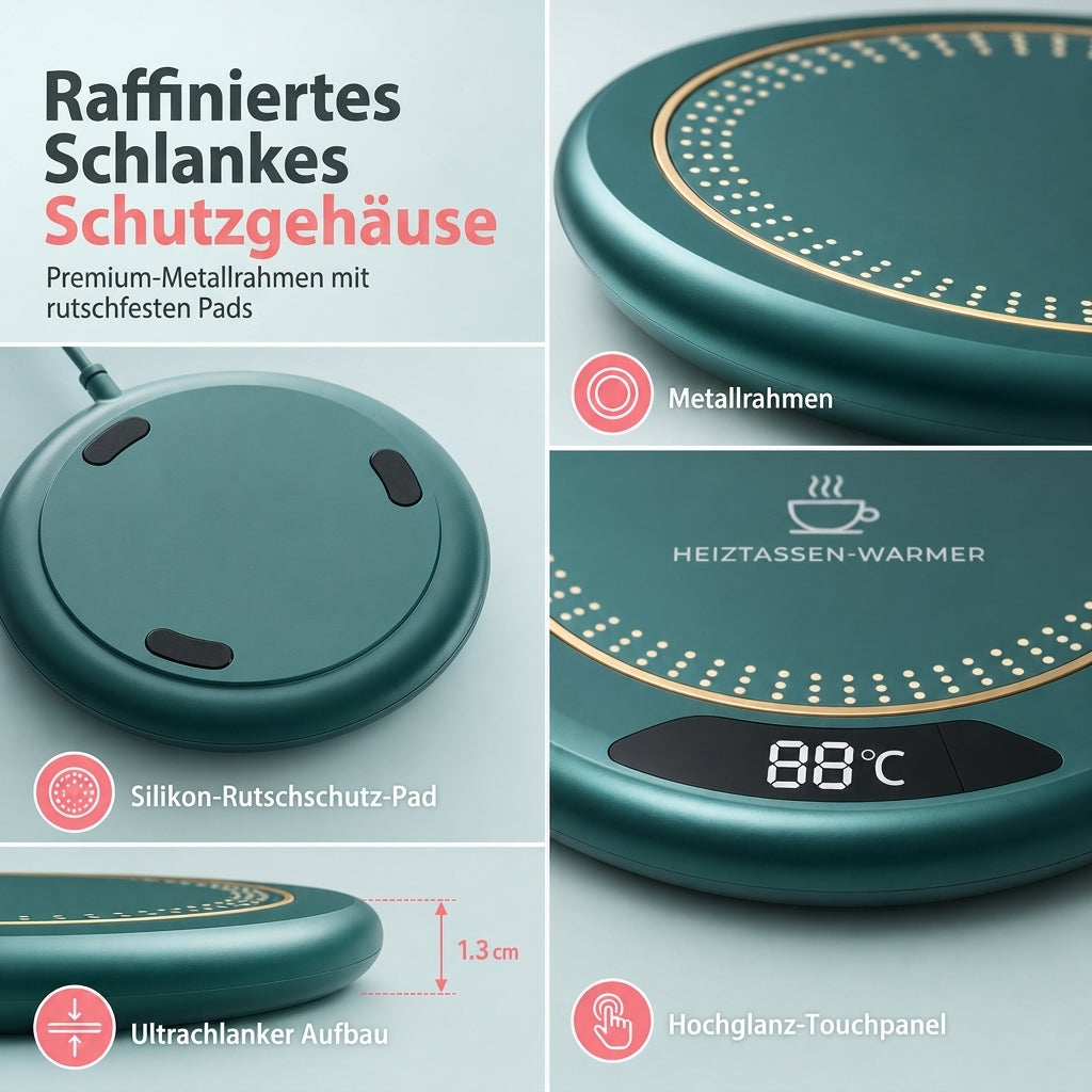 Elektrischer beheizbarer Kaffeebecher mit 3 Temperatureinstellungen