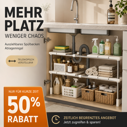 ⏳ 50 % Rabatt für kurze Zeit ⏰ Ausziehbares Untertisch-Regal für die Küche 🍽️🥣