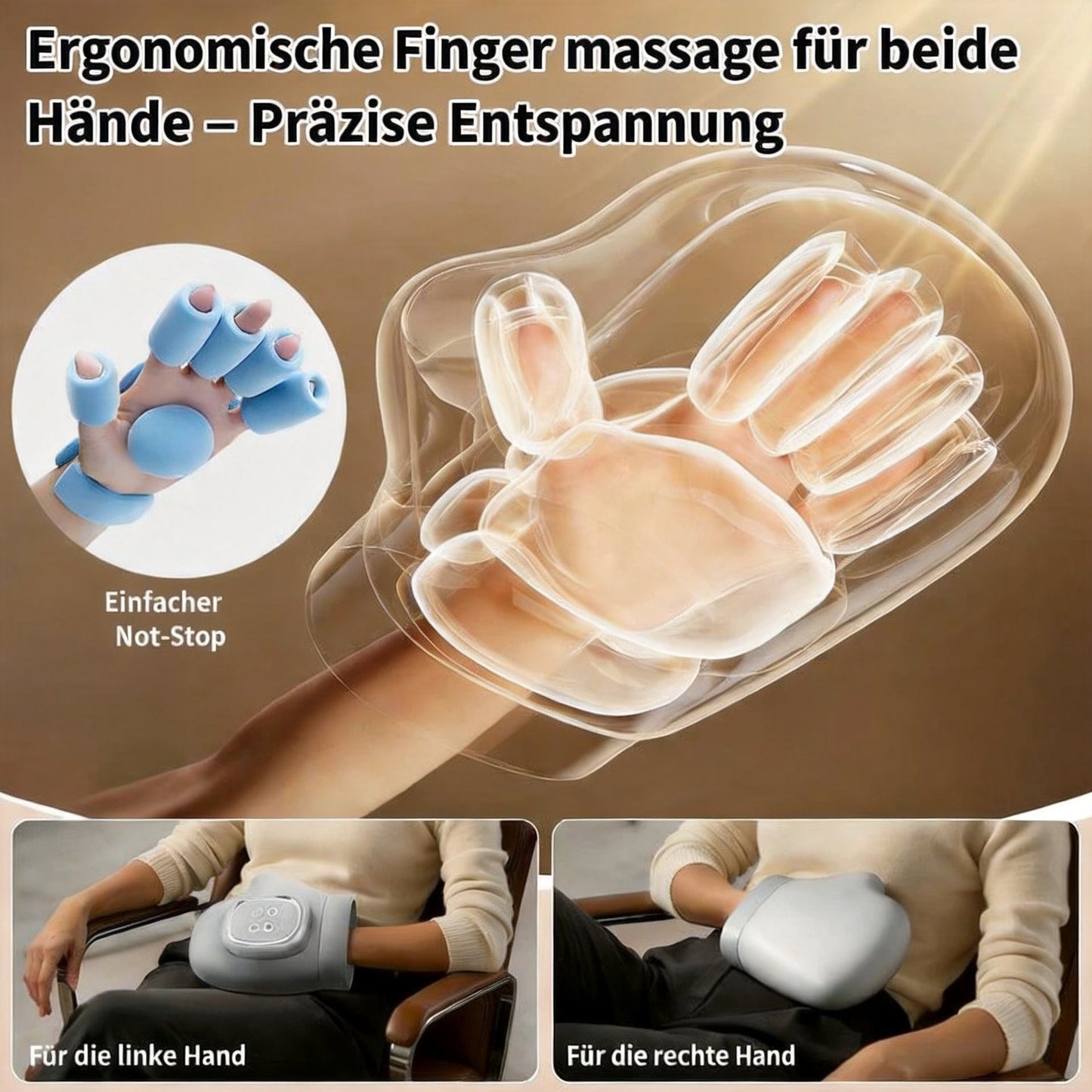 🖐️ 50% RABATT! 💆 Hand- & Handgelenk-Massagegerät – Luftkompression, 3 Modi, 5 Stufen & Timer – Beidhändig nutzbar – Entspannung für zu Hause 🌿