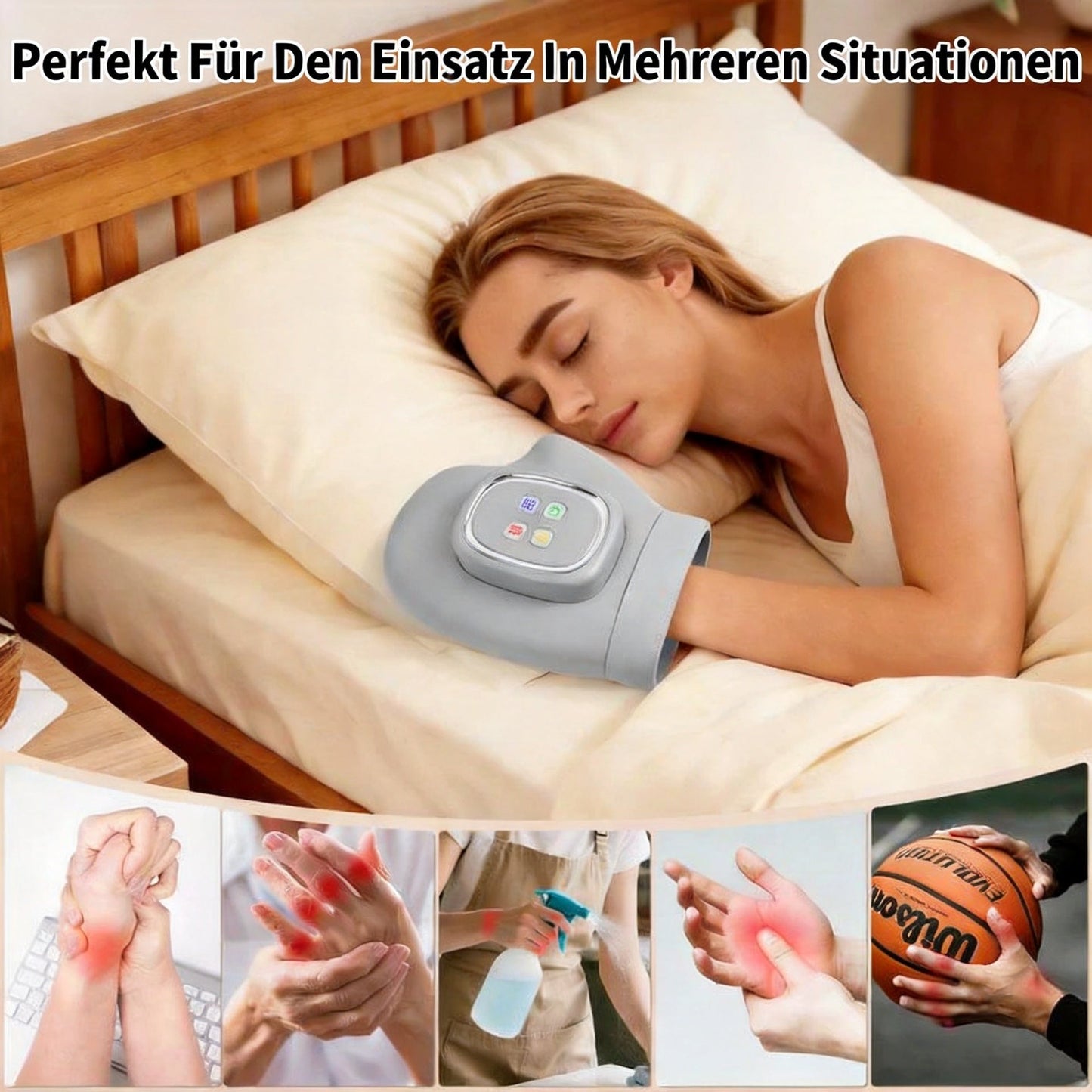 🖐️ 50% RABATT! 💆 Hand- & Handgelenk-Massagegerät – Luftkompression, 3 Modi, 5 Stufen & Timer – Beidhändig nutzbar – Entspannung für zu Hause 🌿
