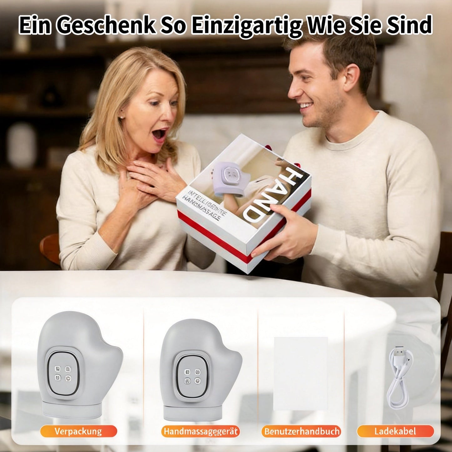 🖐️ 50% RABATT! 💆 Hand- & Handgelenk-Massagegerät – Luftkompression, 3 Modi, 5 Stufen & Timer – Beidhändig nutzbar – Entspannung für zu Hause 🌿