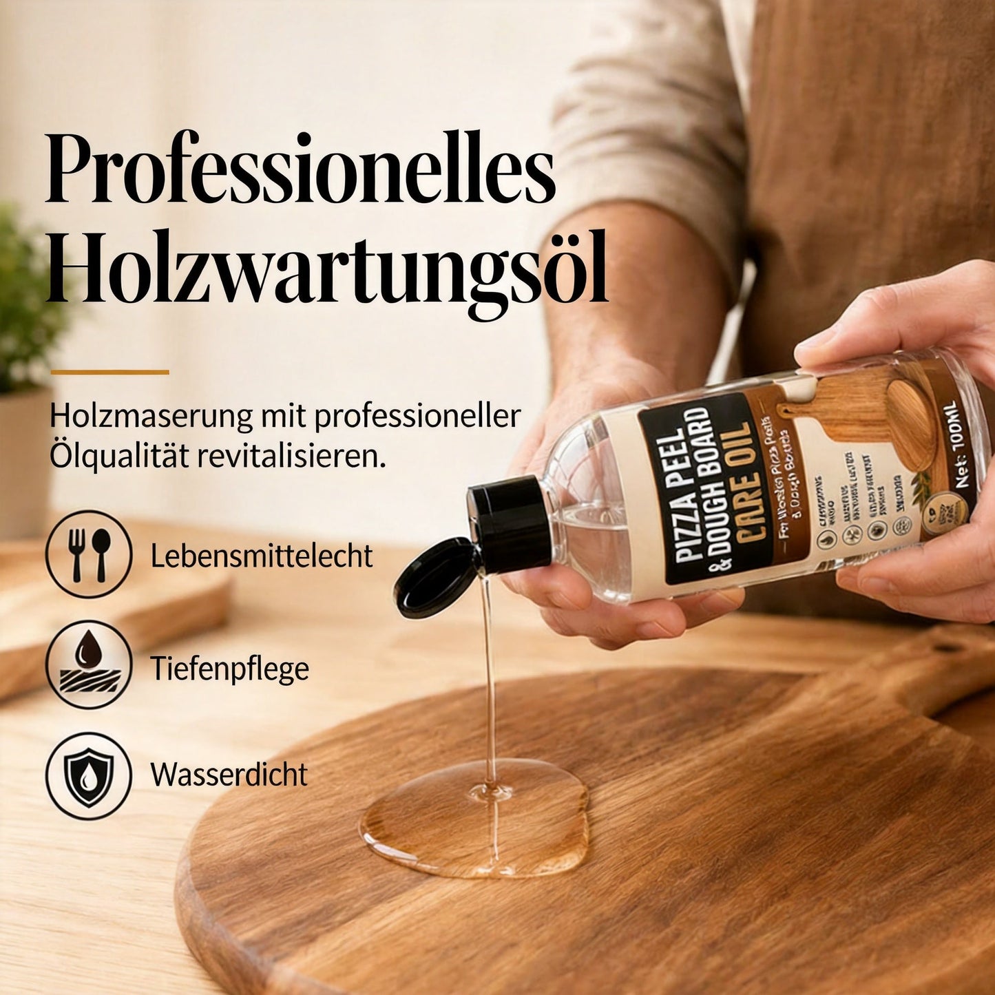 📢📢JETZT 50 % RABATT!! ⏰🪑Holzpflegeöl für Schneidebretter & Co. – verhindert Austrocknen, Risse & Verfärbungen – lebensmittelecht